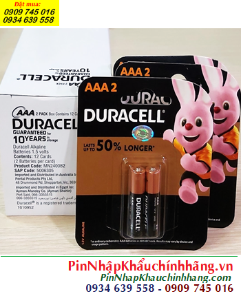 COMBO 01Hộp 12vỉ=24viên (Loại vỉ 2viên) Pin AAA 1.5v Duracell MN2400B2 LR03 _Giá chỉ 456.000/HỘP